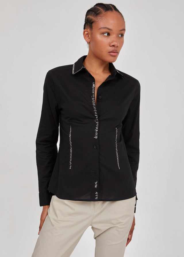 Stitched Button-Down Shirt