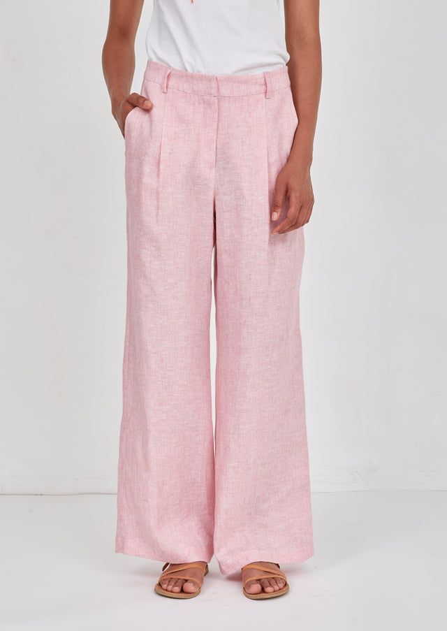 Wide-Legged Linen Trousers