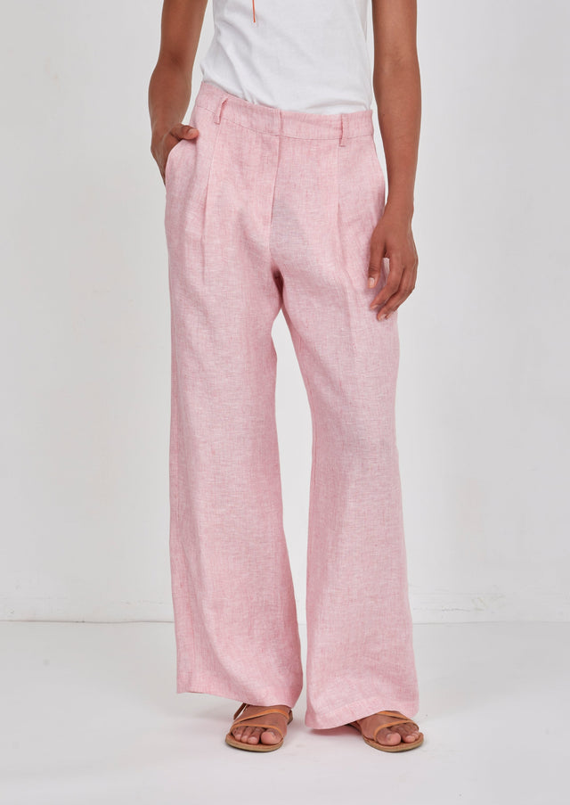 Wide-Legged Linen Trousers