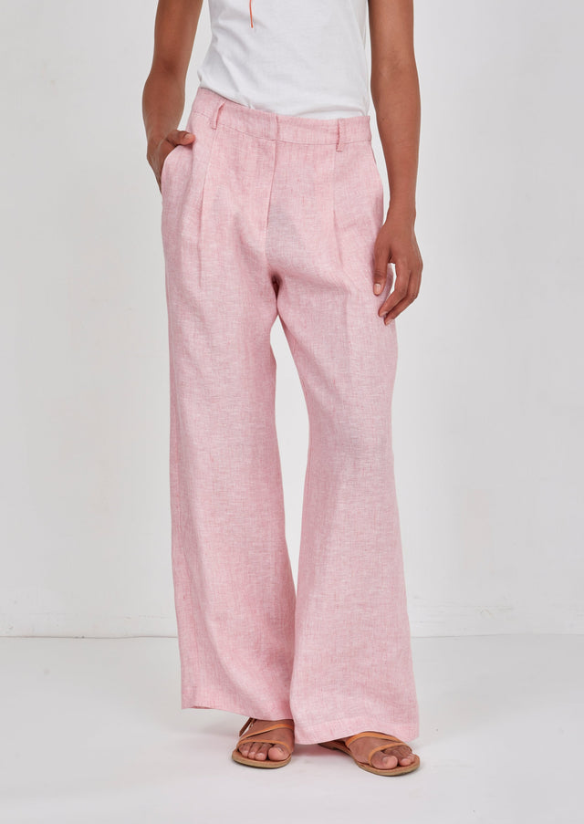 Wide-Legged Linen Trousers