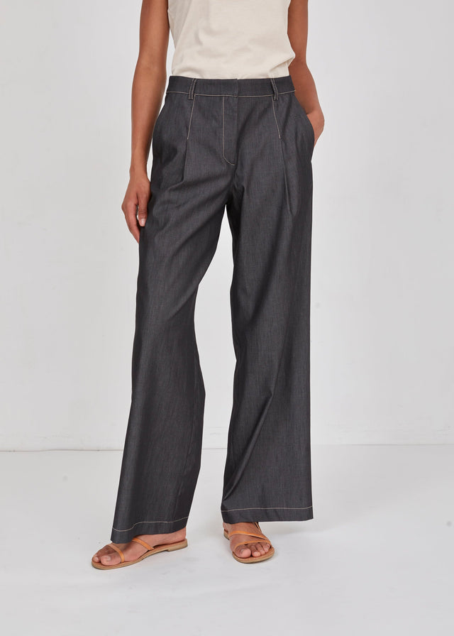 Wide-Legged Denim Pants