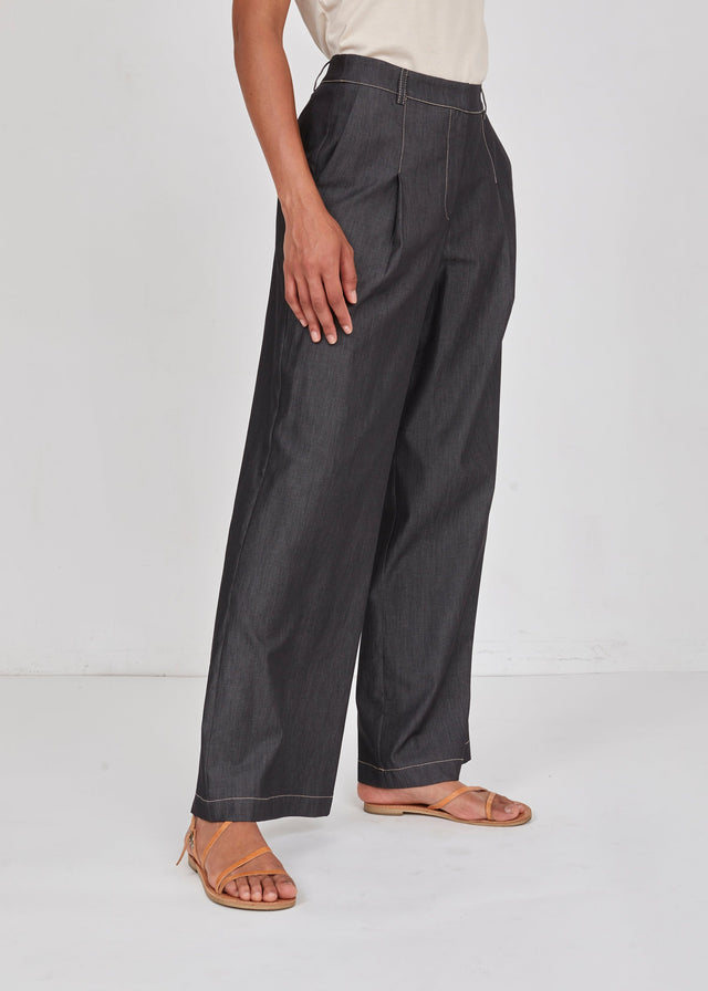 Wide-Legged Denim Pants