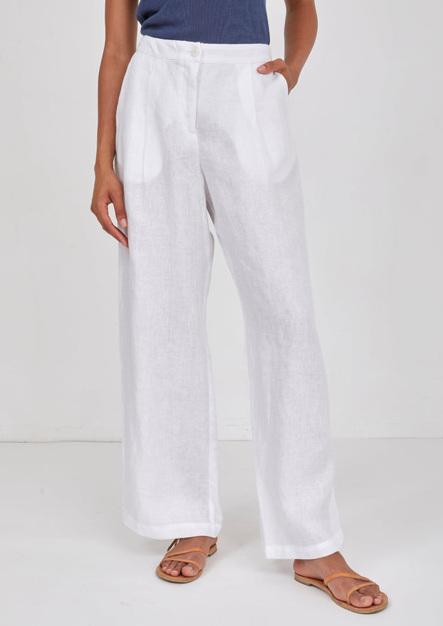 Wide-Legged Linen Trousers