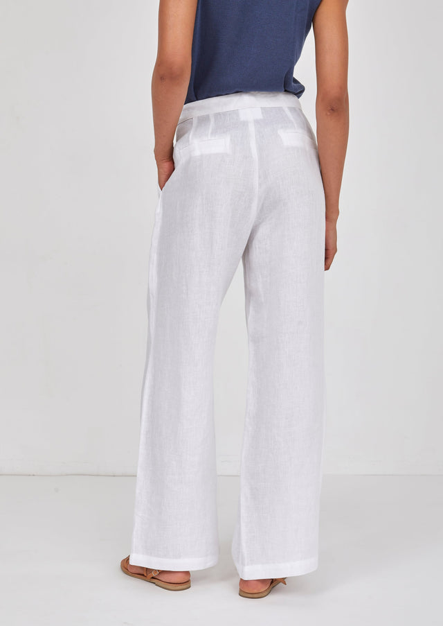 Wide-Legged Linen Trousers