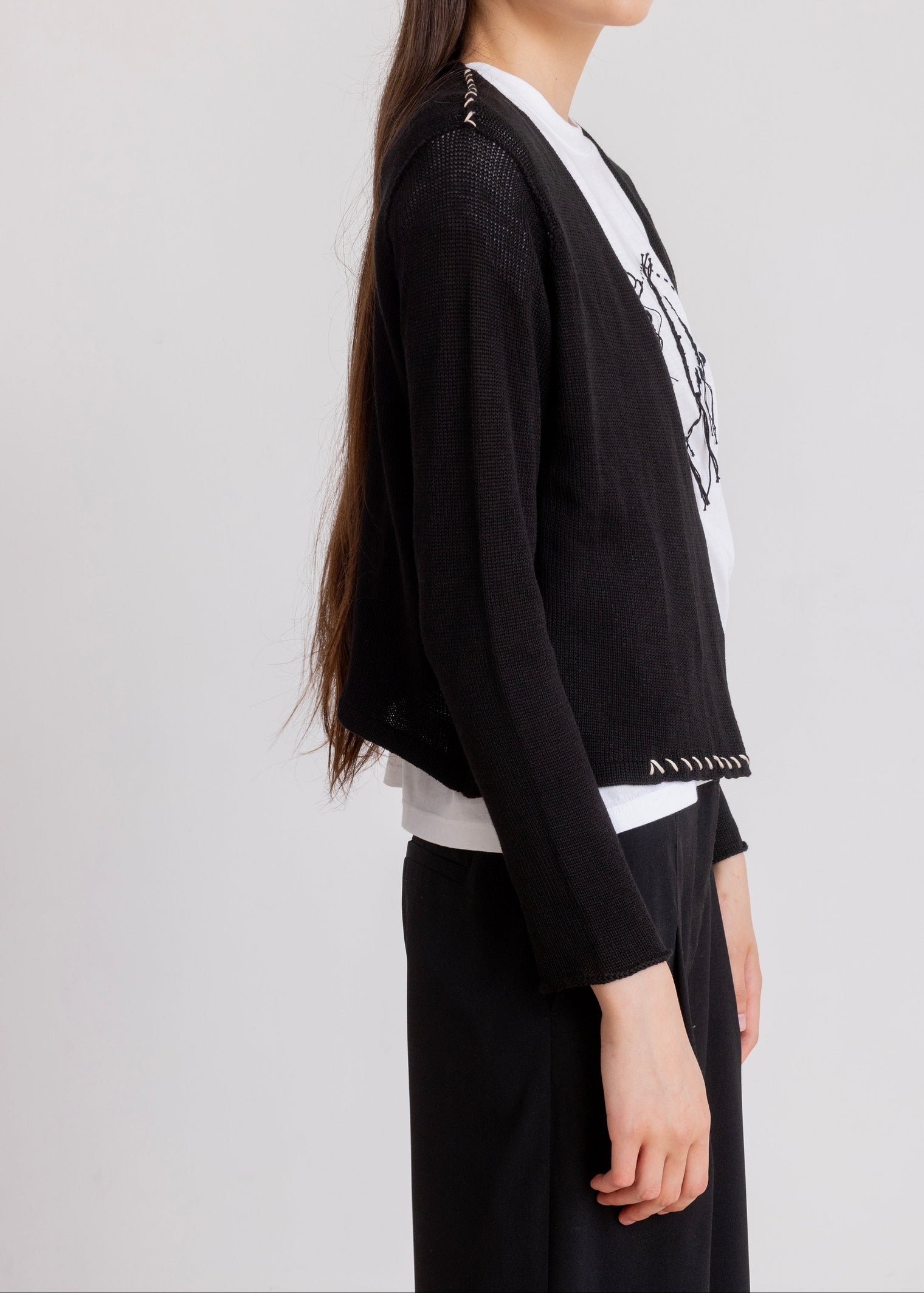 Stitched Knit Cardigan