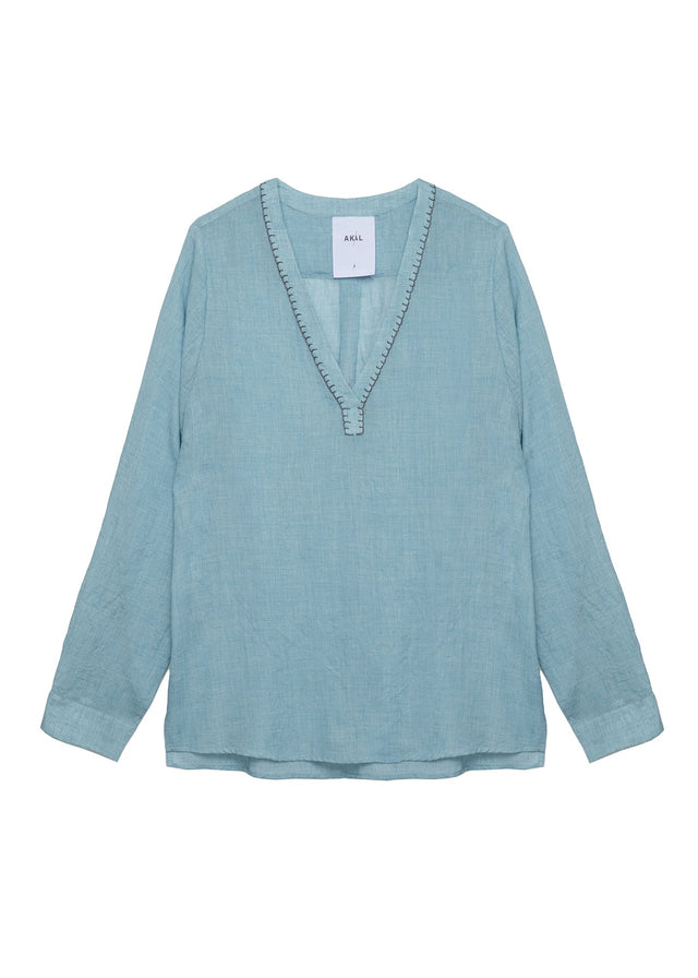Ayelet Cotton Voile V-neck Shirt