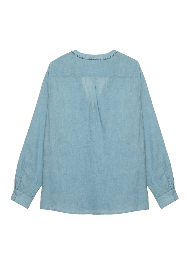 Ayelet Cotton Voile V-neck Shirt