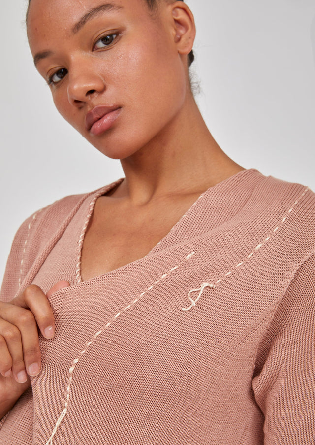 Stitched Knit Cardigan