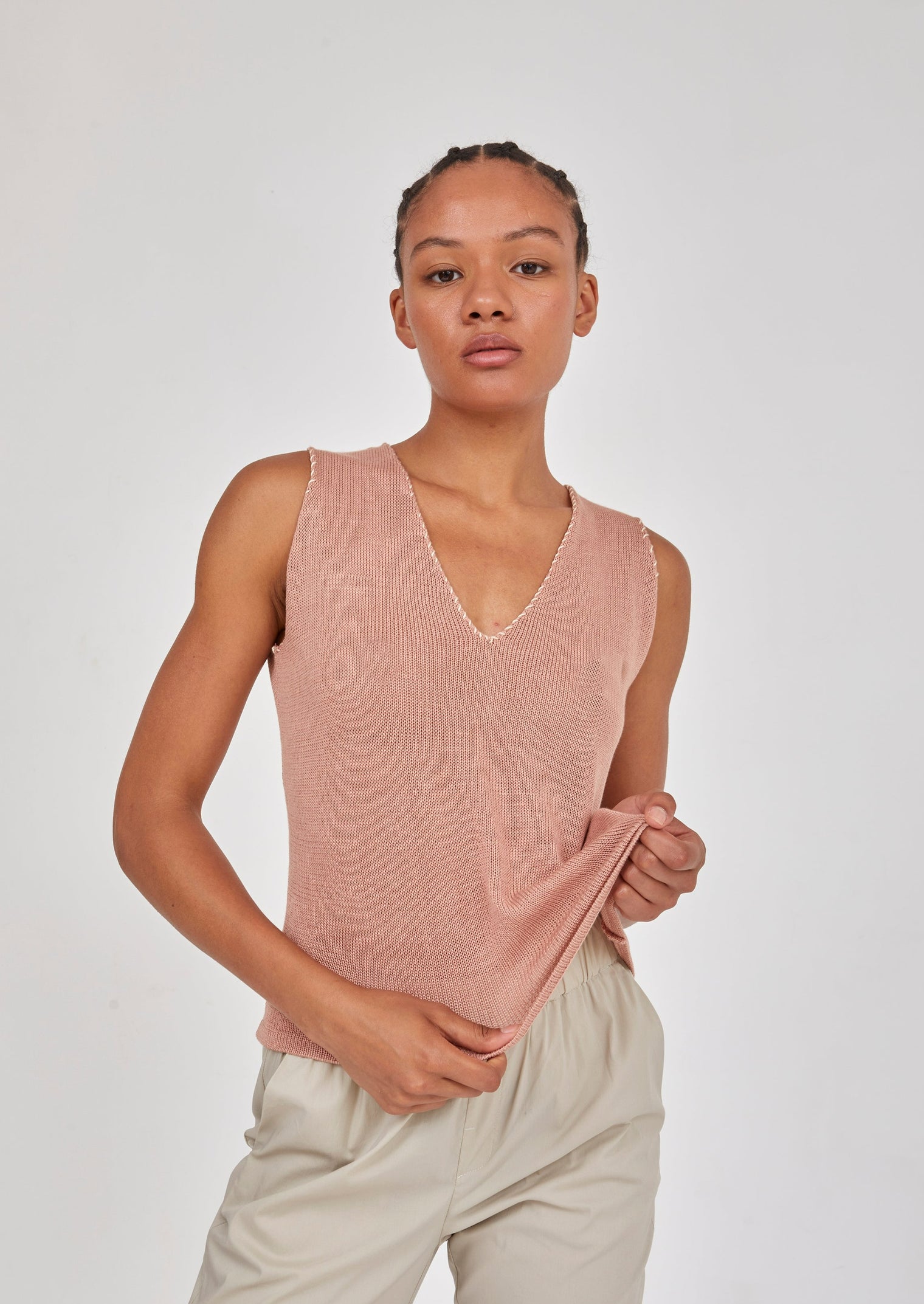 V-Neck Knitted Top