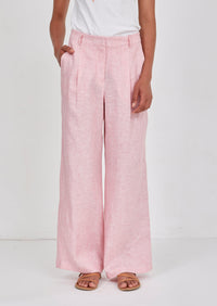 Wide-Legged Linen Trousers