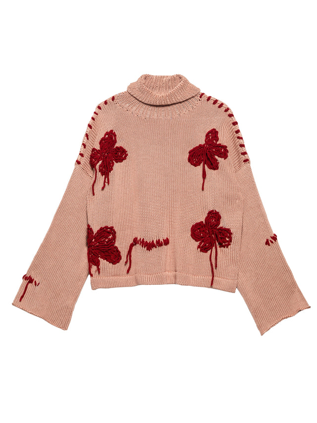 Floral turtleneck sweater