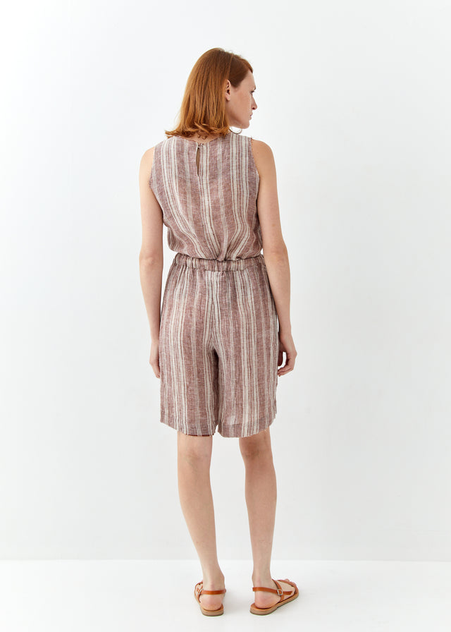 Striped Linen Bermuda Shorts