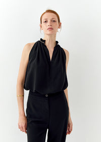 Embroidered Ruched Shirt