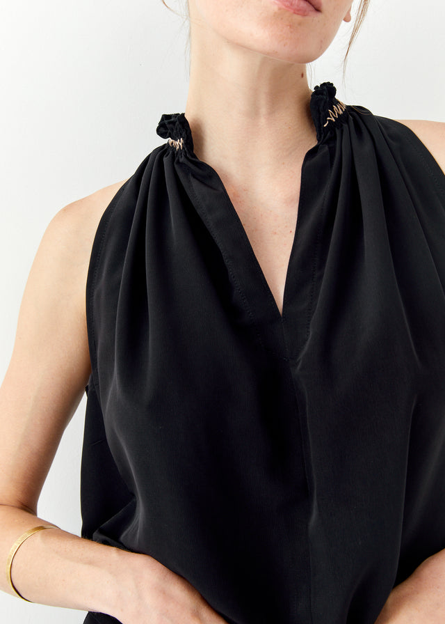 Embroidered Ruched Shirt
