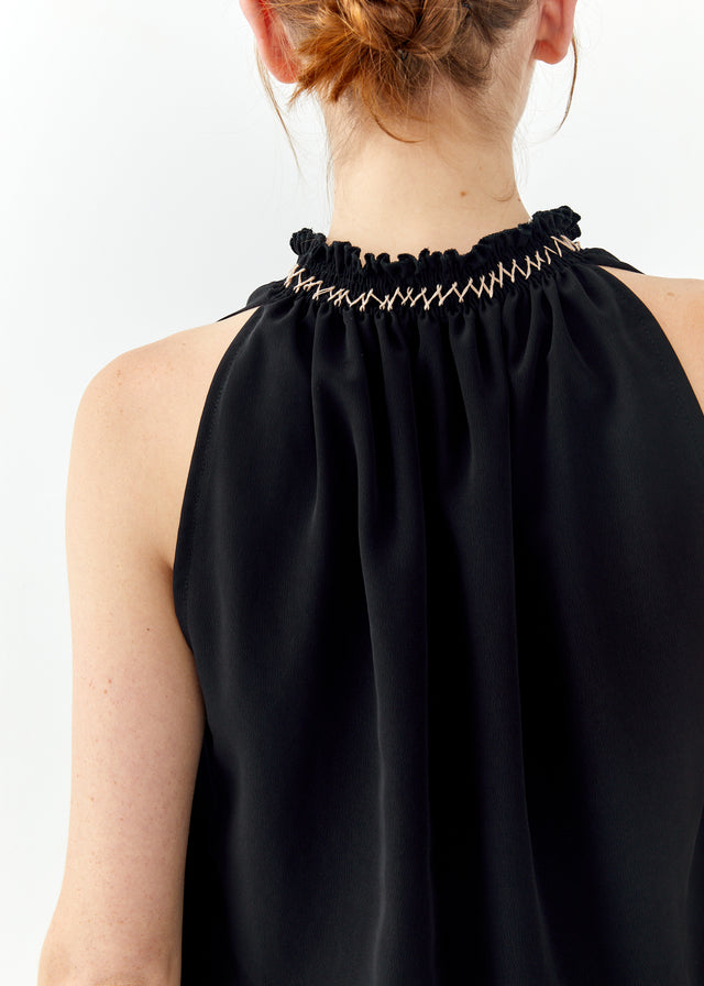 Embroidered Ruched Shirt