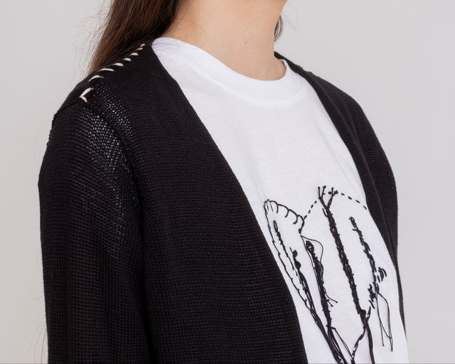Stitched Knit Cardigan
