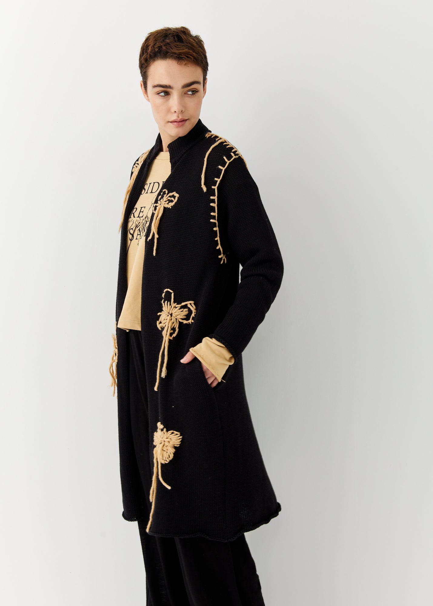 Long floral cardigan