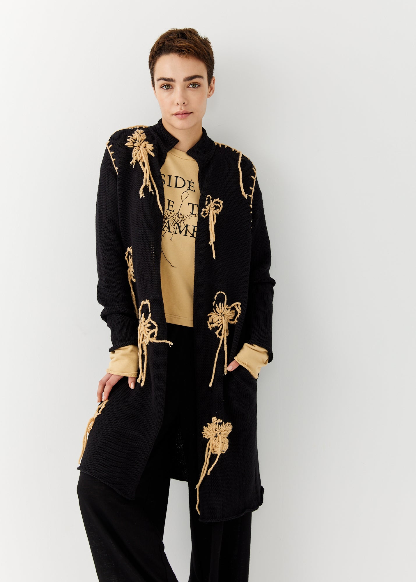 Long floral cardigan