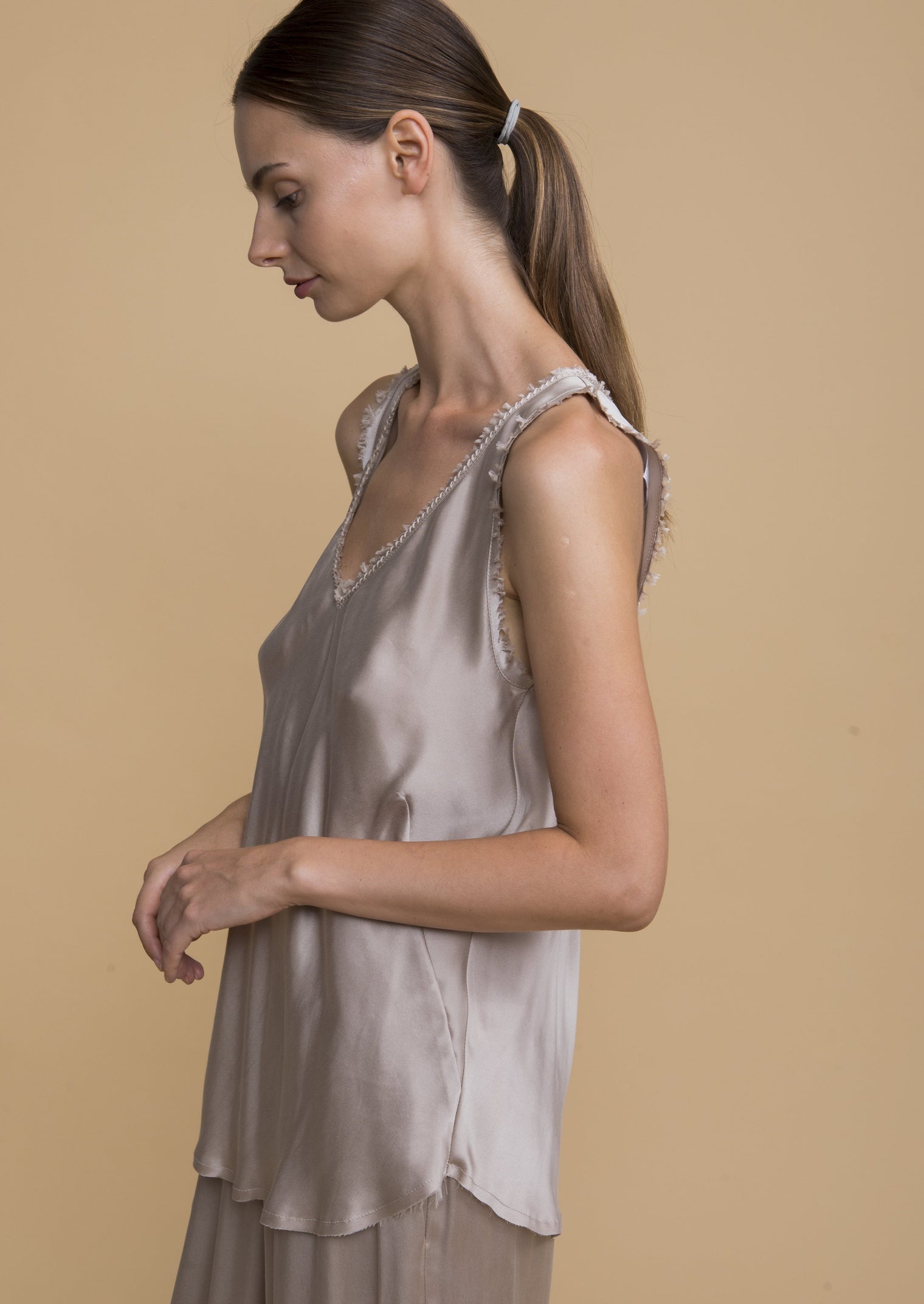Silk V-neck top