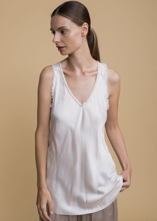 Silk V-neck top