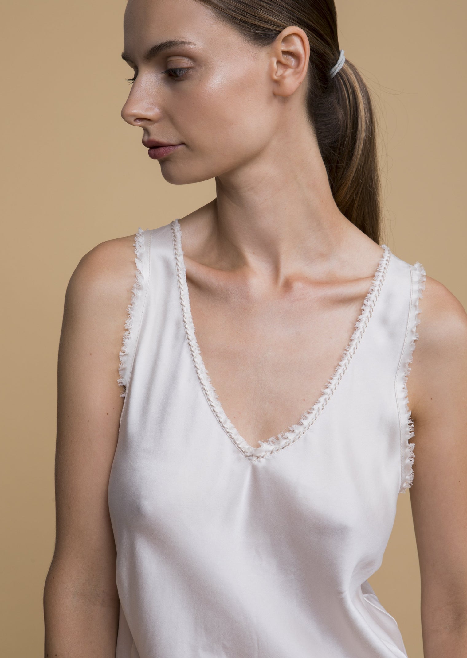 Silk V-neck top